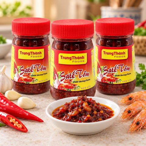 Trung Thành Saté Tôm Chilli Shrimp Paste 100ml × 3 Jars