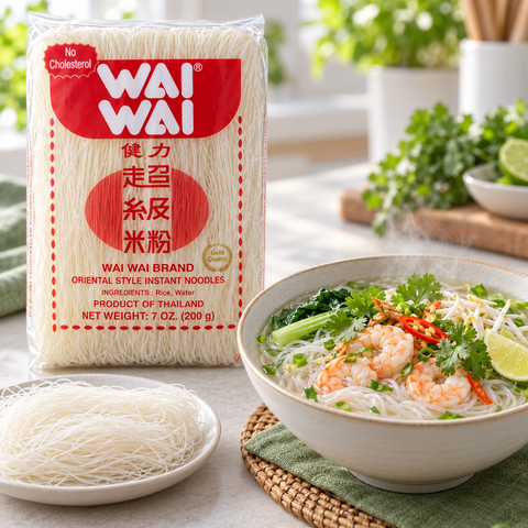 WAI WAI Rice Vermicelli | 200g × 5 Packs