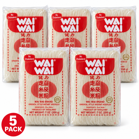 WAI WAI Rice Vermicelli | 200g × 5 Packs