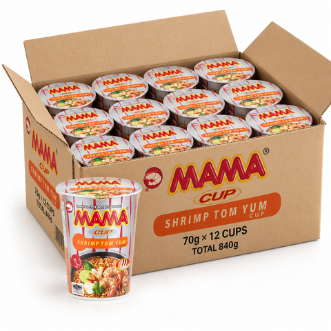 MAMA Shrimp Tom Yum Cup Noodles | 70g × 12 Cups