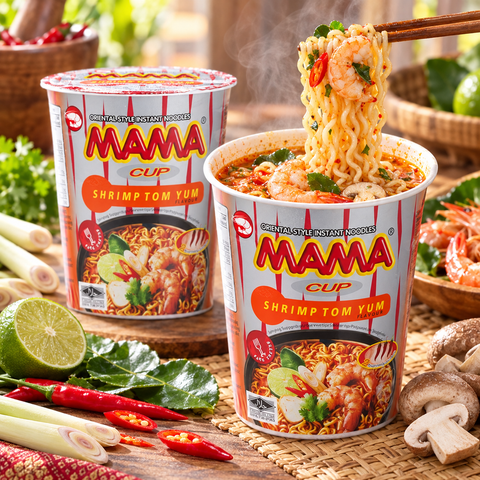 MAMA Shrimp Tom Yum Cup Noodles | 70g × 12 Cups