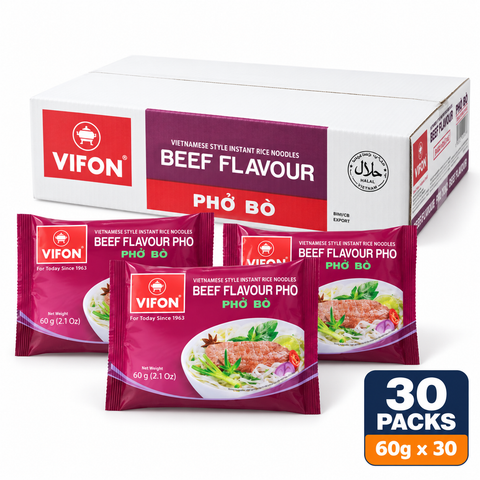 VIFON Phở Bò Beef Flavour Rice Noodles | 60g × 30 Packs