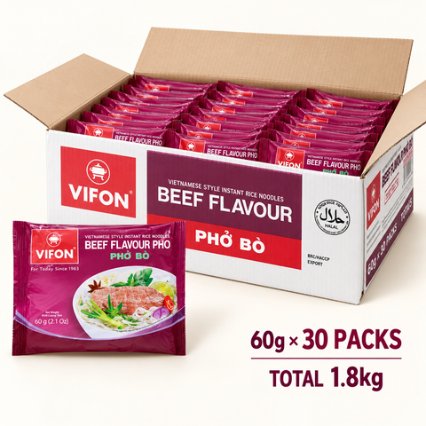 VIFON Phở Bò Beef Flavour Rice Noodles | 60g × 30 Packs