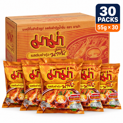 MAMA Shrimp Creamy Tom Yum Instant Noodles | 55g × 30 Packs